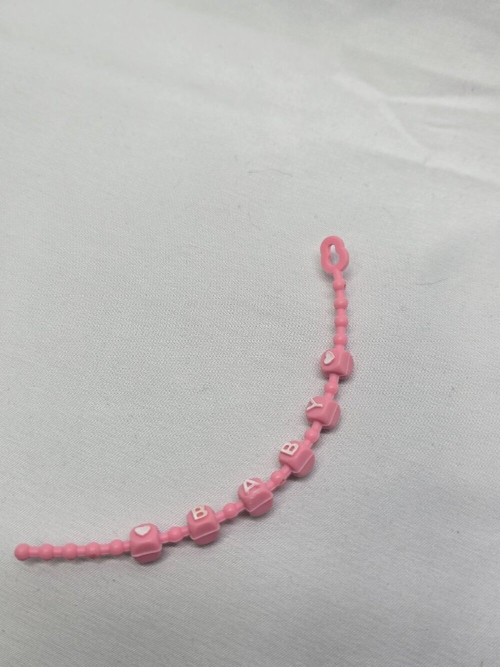 Vintage 1980's Hasbro G1 My Little Pony Baby Newborn Necklace Pink White MLP